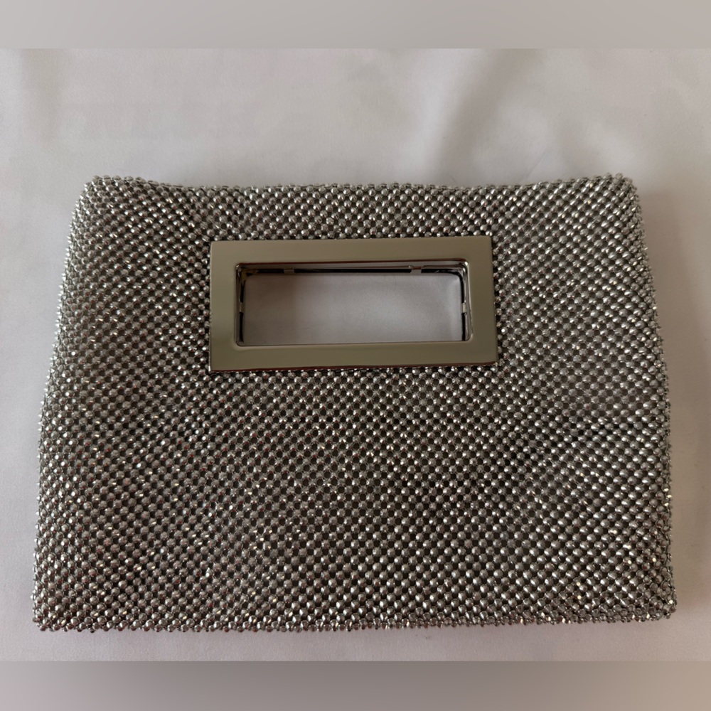 INC International Concepts Metallic Silver Clutch